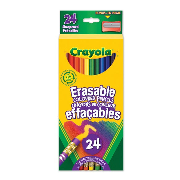 SCOLAIRE PAPETERIE - CRAYONS À COLORIER EN BOIS EFFACABLE @24