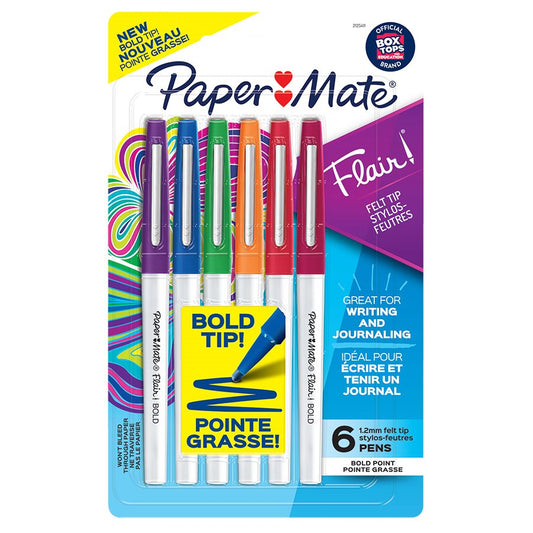 SCOLAIRE PAPETERIE - MARQUEUR "FLAIR BOLD" 1.2mm  @6