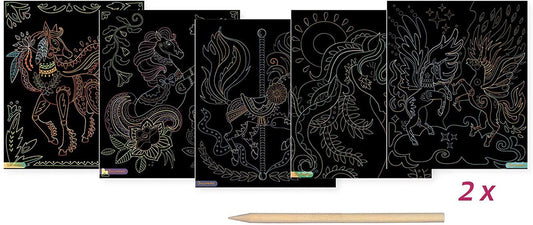 SYCOMORE - ARTISSIMO - 10 TABLEAUX GRATTER CHEVAUX & LICORNES