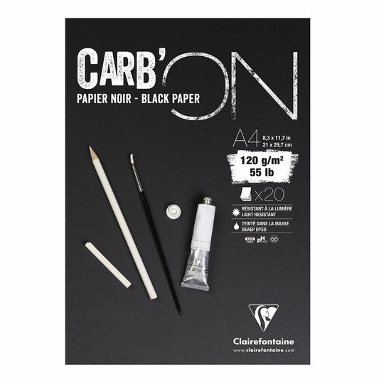CLAIREFONTAINE - BLOC "CARB'ON"  8¼ X 11¾" NOIR