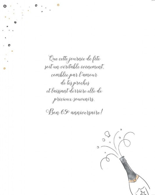 CARTE DE SOUHAIT - ALL 4 ONE - 65 ANS BON ANNIVERSAIRE