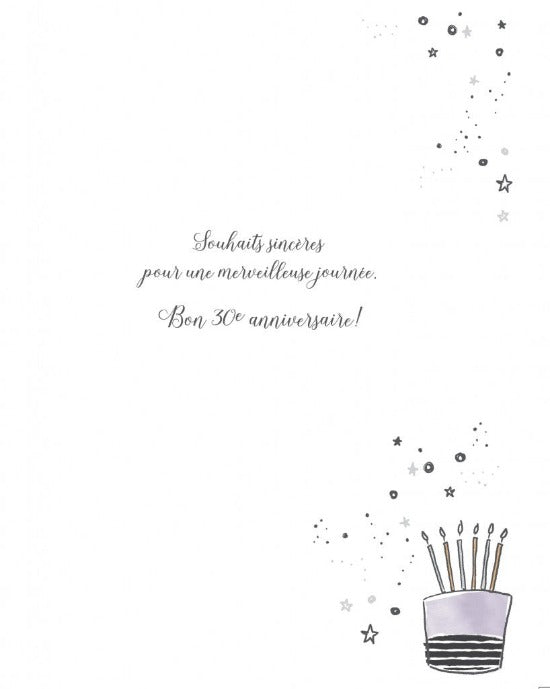 CARTE DE SOUHAIT - ALL 4 ONE - 30 ANS BON ANNIVERSAIRE