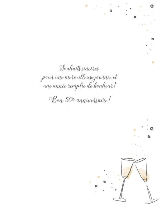 CARTE DE SOUHAIT - ALL 4 ONE - 50 ANS BON ANNIVERSAIRE