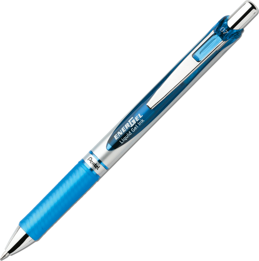SCOLAIRE PAPETERIE - STYLO BILLE ROULANTE "ENERGEL" 0.7mm  BLEU CIEL