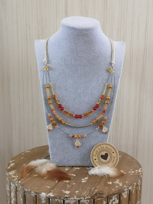 PLUMES DE REVES - COLLIER "3 X PLUTOT QU'UN"