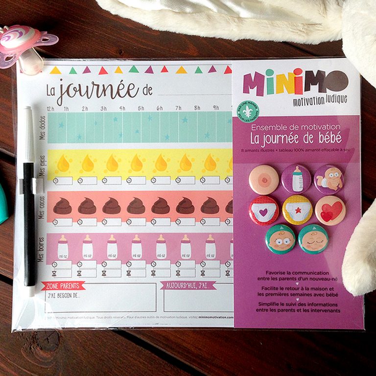 MINIMO - AIMANTS ET TABLEAU JOURNÉE DE BÉBÉ