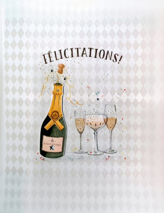 CARTE DE SOUHAIT - GIGANTIC - FÉLICITATIONS – BOUTEILLE DE CHAMPAGNE