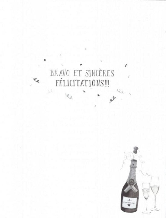 CARTE DE SOUHAIT - GIGANTIC - FÉLICITATIONS – BOUTEILLE DE CHAMPAGNE