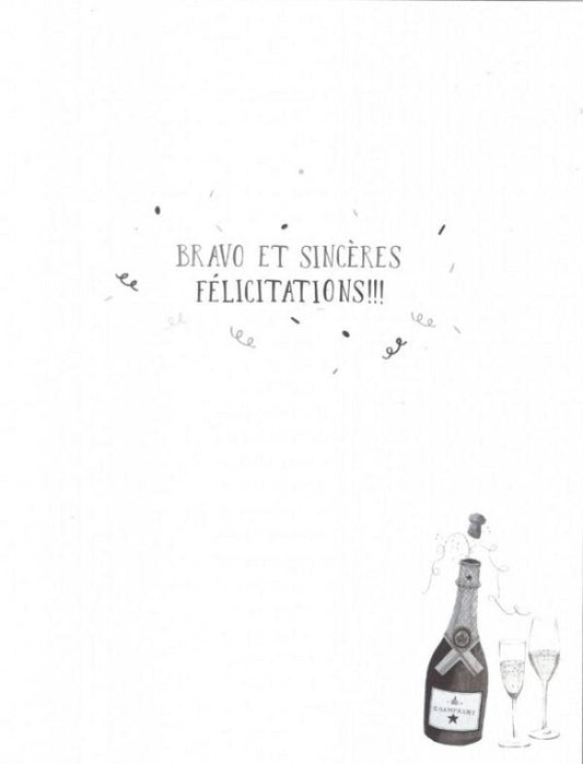 CARTE DE SOUHAIT - GIGANTIC - FÉLICITATIONS – BOUTEILLE DE CHAMPAGNE