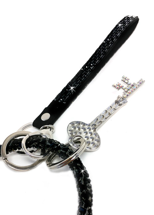 JACQUELINE KENT - BRACELET PORTE-CLÉ PIERRE NOIR