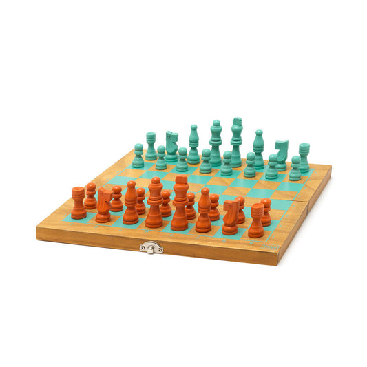 LEGAMI - JEU 2EN1 DAMES & ECHECS EN BOIS "VINTAGE"
