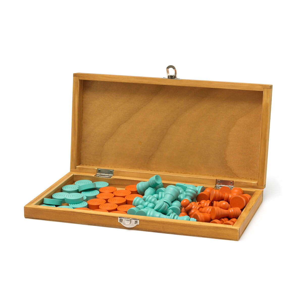 LEGAMI - JEU 2EN1 DAMES & ECHECS EN BOIS "VINTAGE"