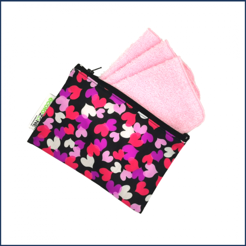 ENSEMBLE  3 LINGETTES MULTIUSAGES & POCHETTE ASST