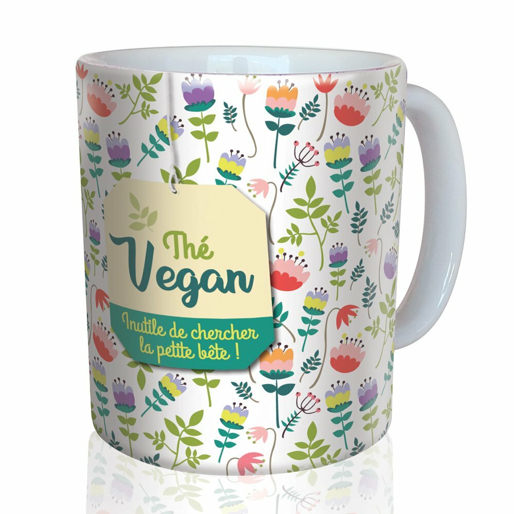 PUCE & NINO - TASSE "THE VEGAN"  FLEURI