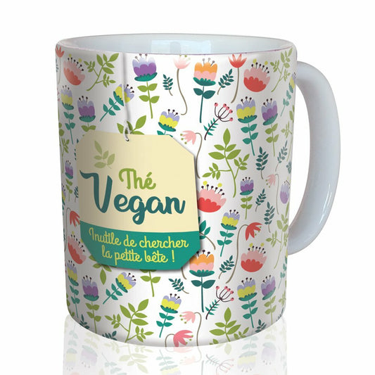 PUCE & NINO - TASSE "THE VEGAN"  FLEURI