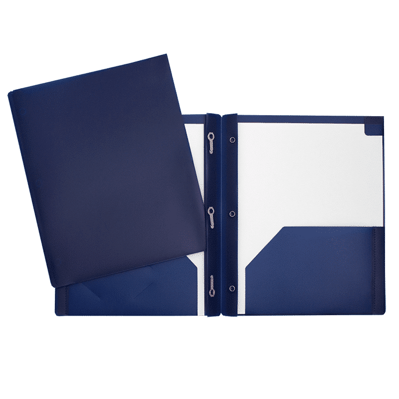 SCOLAIRE PAPETERIE - COUVERTURE POLY 2 POCHETTES & 3 ATTACHES BLEU
