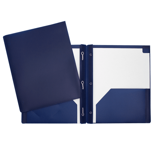 SCOLAIRE PAPETERIE - COUVERTURE POLY 2 POCHETTES & 3 ATTACHES BLEU