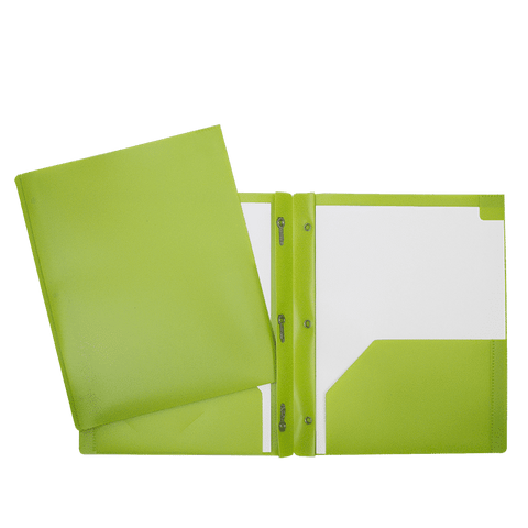 SCOLAIRE PAPETERIE - COUVERTURE POLY 2 POCHETTES & 3 ATTACHES VERT