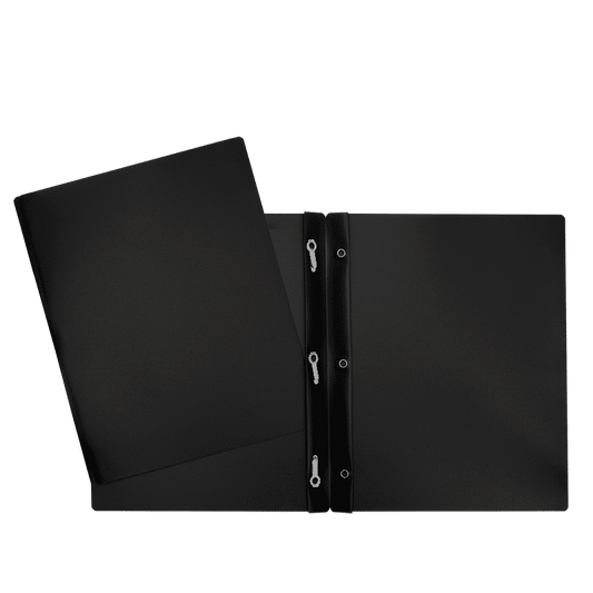 SCOLAIRE PAPETERIE - COUVERTURE DUO-TANG PLASTIQUE 3 ATTACHES NOIR