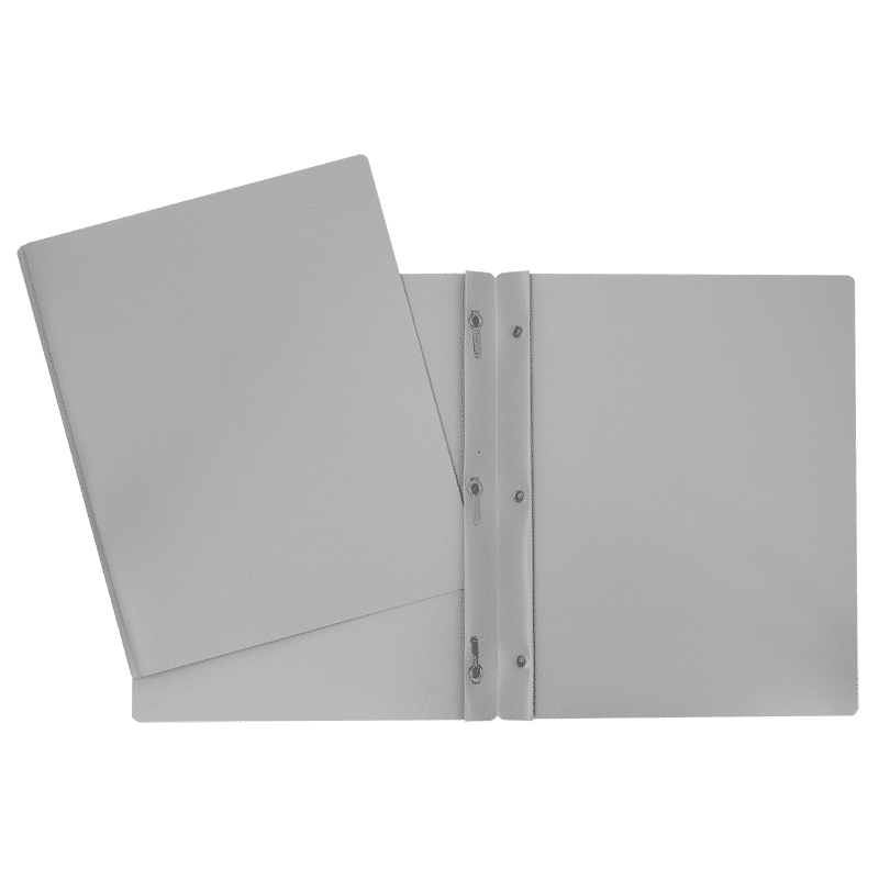 SCOLAIRE PAPETERIE - COUVERTURE DUO-TANG PLASTIQUE 3 ATTACHES GRIS