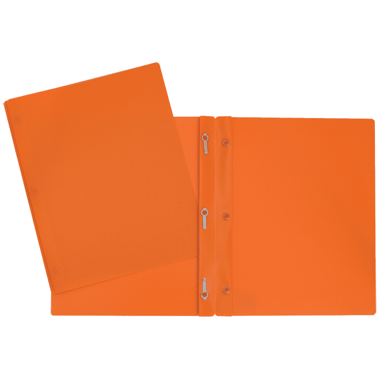 SCOLAIRE PAPETERIE - Couverture Duo-tang 3 attaches poly orange