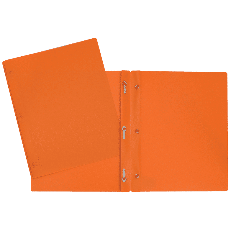 SCOLAIRE PAPETERIE - COUVERTURE DUO-TANG PLASTIQUE 3 ATTACHES ORANGE