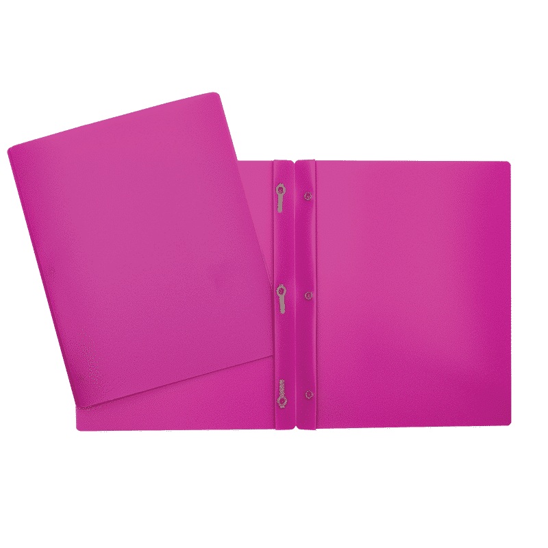 SCOLAIRE PAPETERIE - COUVERTURE DUO-TANG PLASTIQUE 3 ATTACHES ROSE