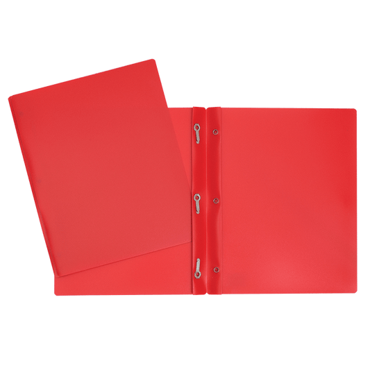 SCOLAIRE PAPETERIE - COUVERTURE DUO-TANG PLASTIQUE 3 ATTACHES ROUGE
