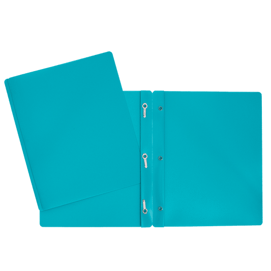 SCOLAIRE PAPETERIE - COUVERTURE DUO-TANG PLASTIQUE 3 ATTACHES TURQUOISE