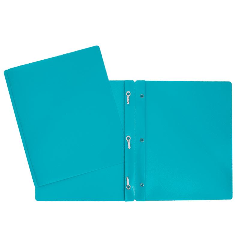 SCOLAIRE PAPETERIE - COUVERTURE DUO-TANG PLASTIQUE 3 ATTACHES TURQUOISE