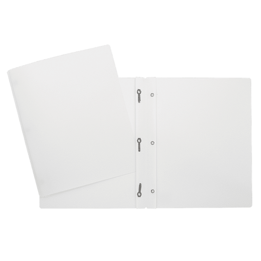 SCOLAIRE PAPETERIE - COUVERTURE DUO-TANG PLASTIQUE 3 ATTACHES BLANC