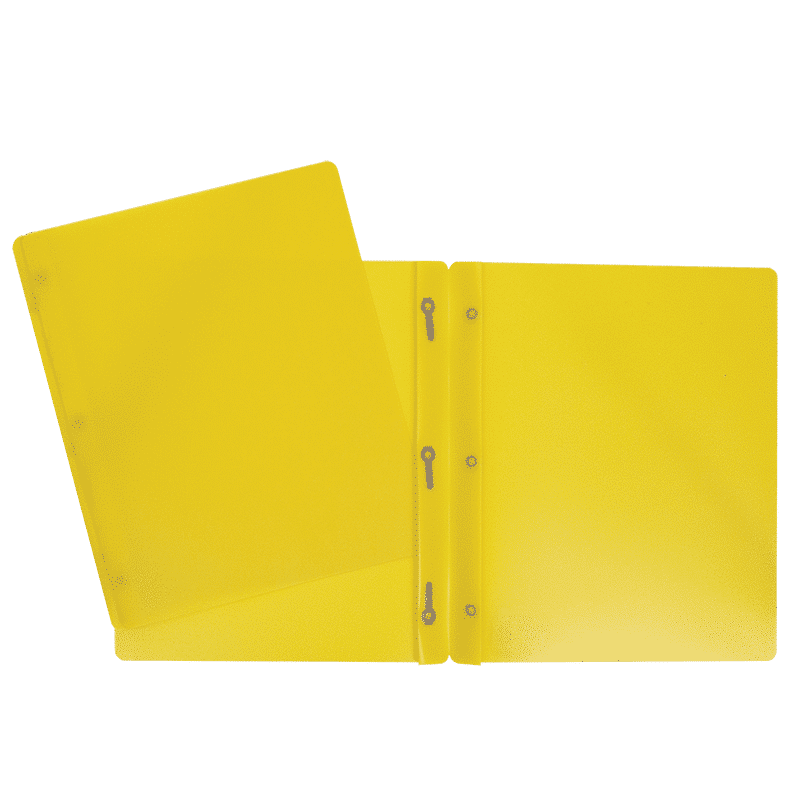 SCOLAIRE PAPETERIE - COUVERTURE DUO-TANG PLASTIQUE 3 ATTACHES JAUNE