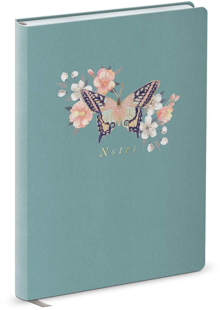 JOURNAL COUVERTURE SOUPLE - PAPILLON TURQUOISE