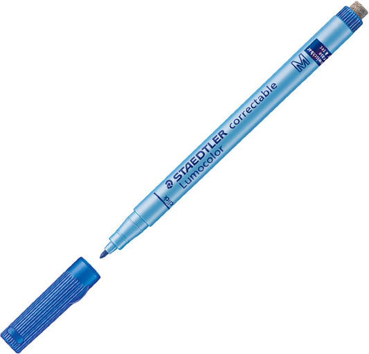 SCOLAIRE PAPETERIE - MARQUEUR EFFACABLE"LUMOCOLOR" POINTE MOYENNE BLEU