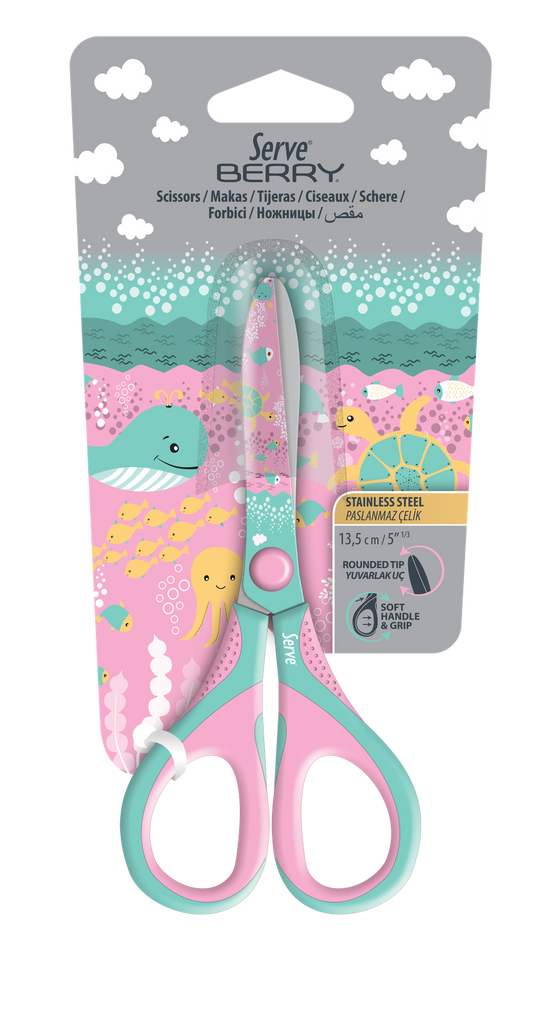 SCOLAIRE PAPETERIE - CISEAUX  OCEAN PASTEL