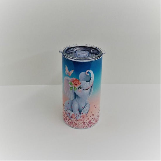 TI-DREY CRÉATION - VERRE ISOLANT POUR ENFANT ÉLÉPHANT BLEU&ROSE