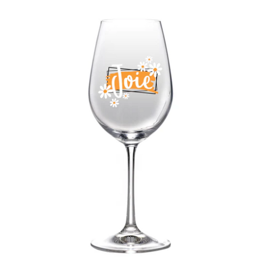 GARÇON DE TABLE - VERRE A VIN IMPRIMÉ "JOIE"