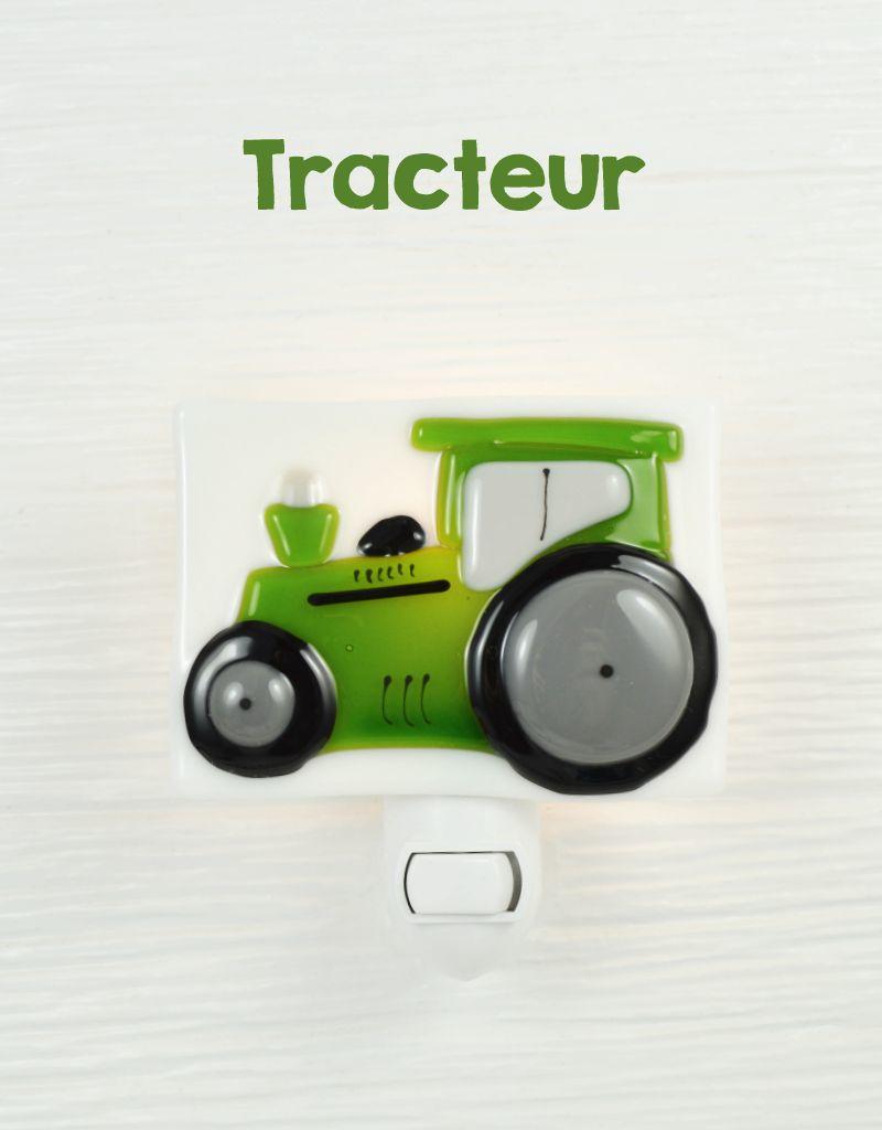 VEILLEUSE EN VERRE TRACTEUR