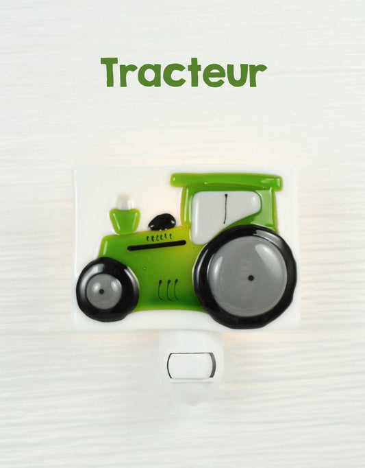 VEILLEUSE EN VERRE TRACTEUR