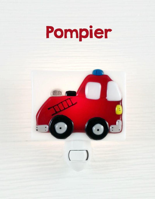 VEILLEUSE EN VERRE POMPIER