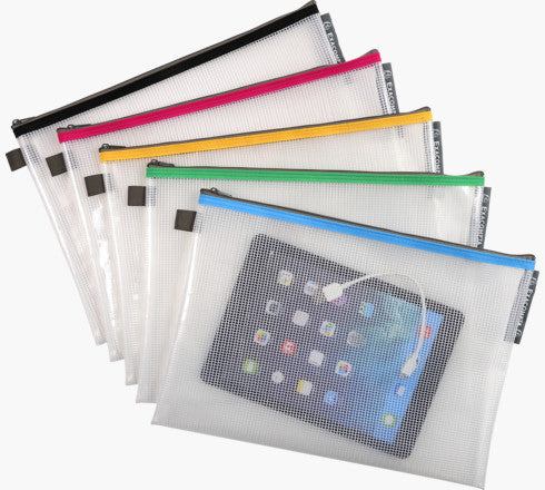 POCHETTE ZIP "EVA" 8¼X11¾" ASST