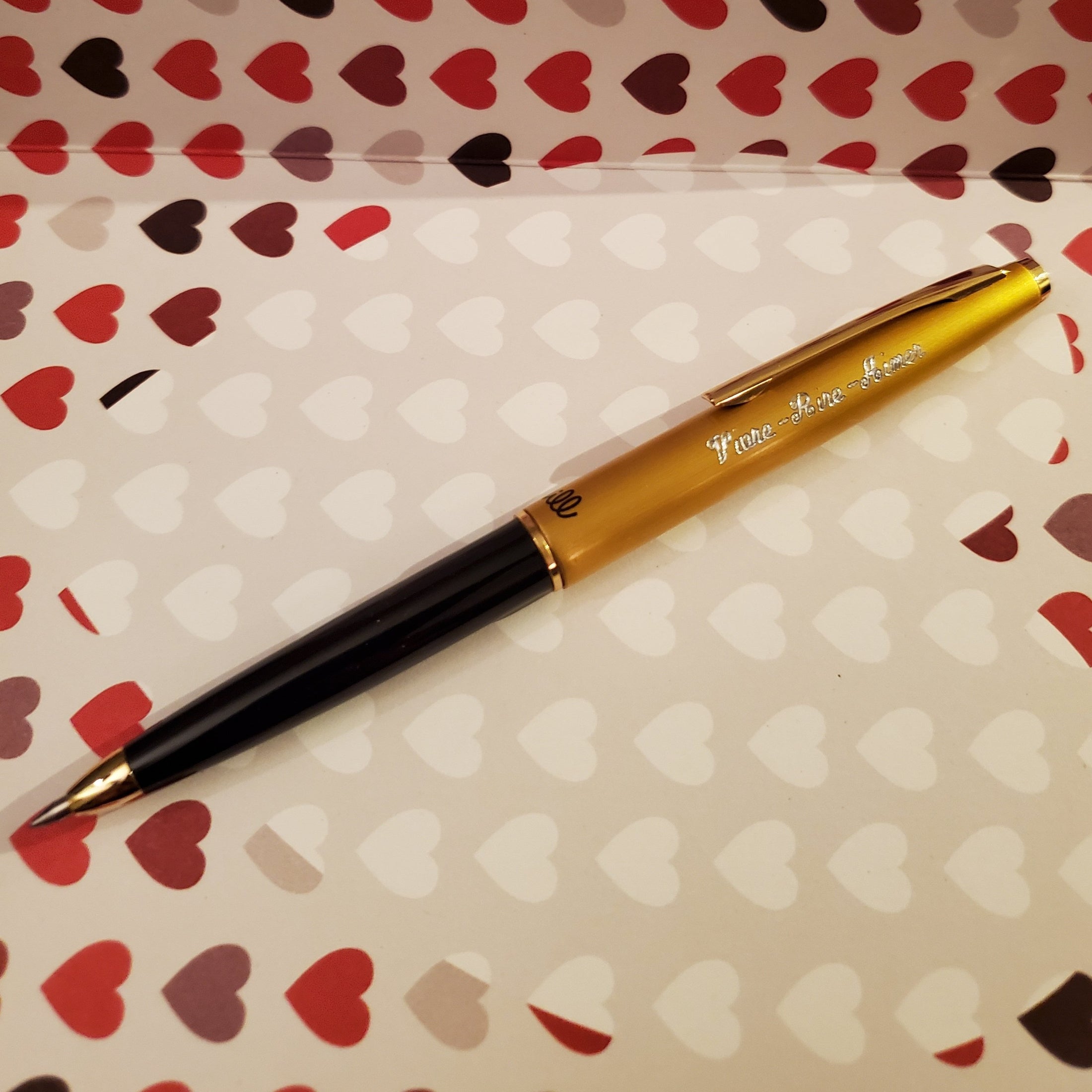 Will - STYLO BILLE OR "VIVRE - RIRE - AIMER" + CARTE COEURS "JE T'AIME!"