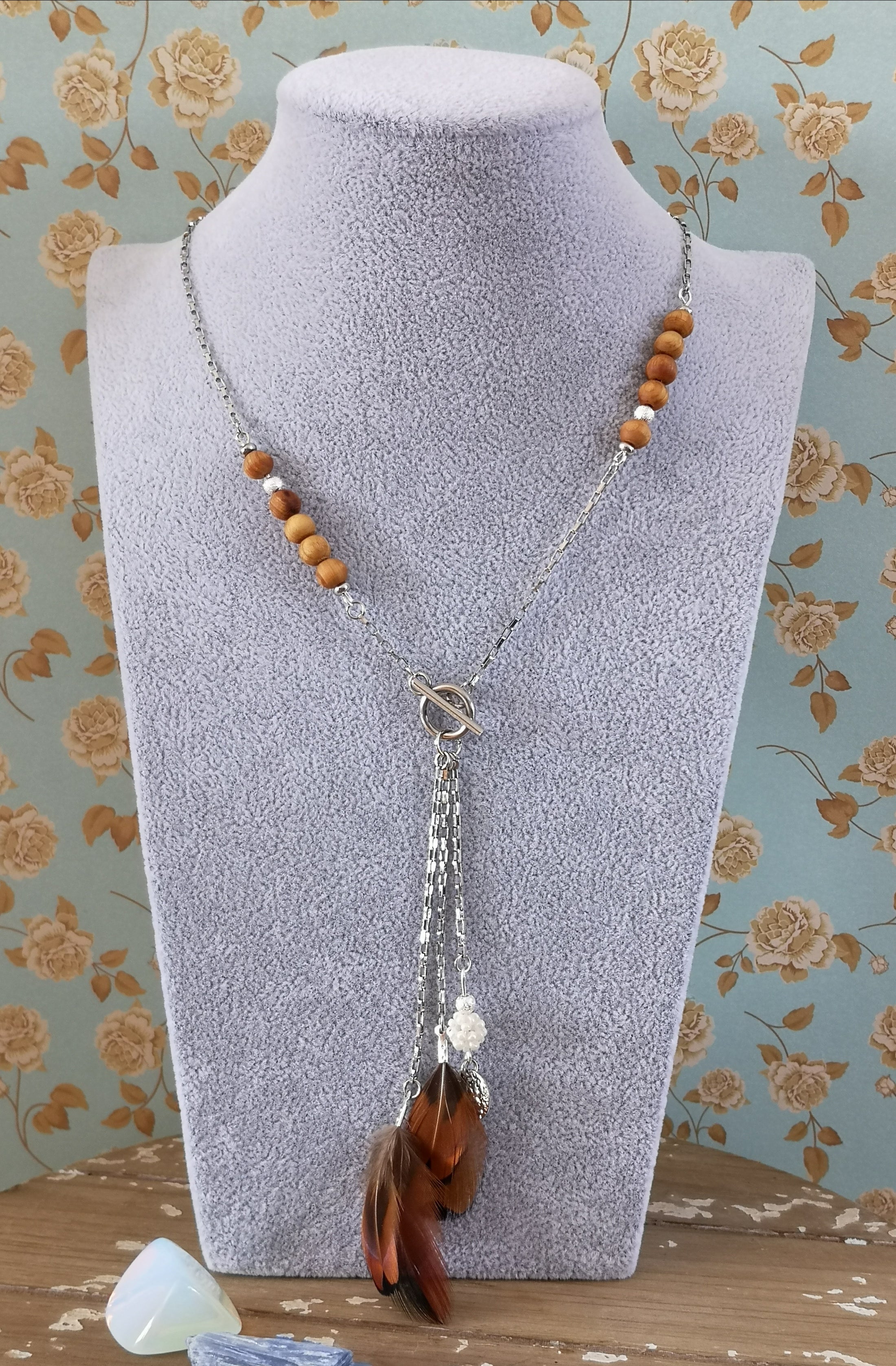 PLUMES DE REVES - COLLIER " LE VOLTIGE DES PLUMES"