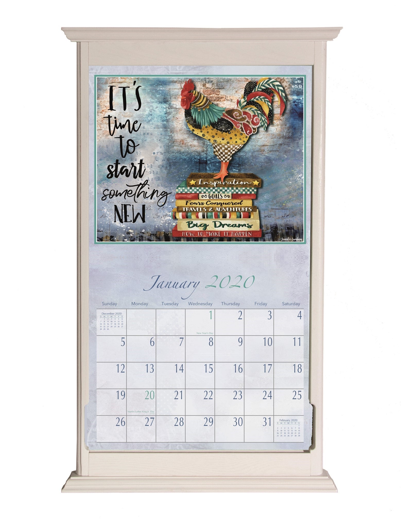 PINE RIDGE ART - SUPPORT CALENDRIER AVEC BASE - BLANC