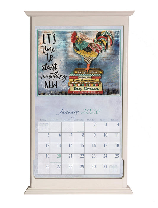 PINE RIDGE ART - SUPPORT CALENDRIER AVEC BASE - BLANC